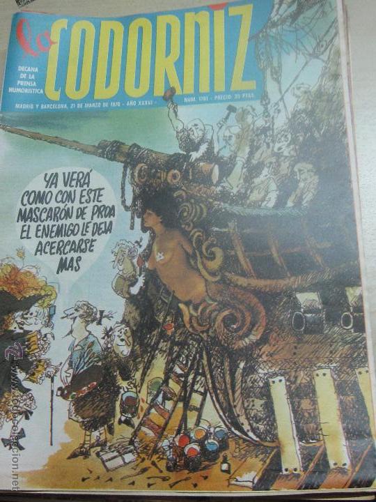 Coleccionismo de Revistas y Peri&oacute;dicos: REVISTA LA CODORNIZ N&ordm; 1761 21 DE MARZO 1976 A&Ntilde;O 36