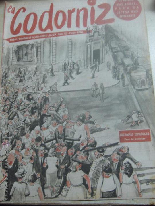 Coleccionismo de Revistas y Peri&oacute;dicos: REVISTA LA CODORNIZ   N&ordm; 712 10 DE JULIO 1955 A&Ntilde;O 35