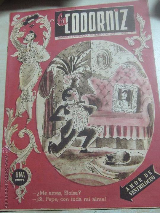 Coleccionismo de Revistas y Peri&oacute;dicos: REVISTA LA CODORNIZ   N&ordm; 190 25 DE MARZO 1945