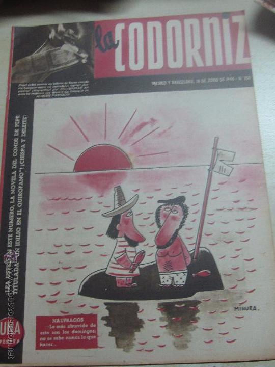 Coleccionismo de Revistas y Peri&oacute;dicos: REVISTA LA CODORNIZ   N&ordm; 150 18 DE JUNIO 1944