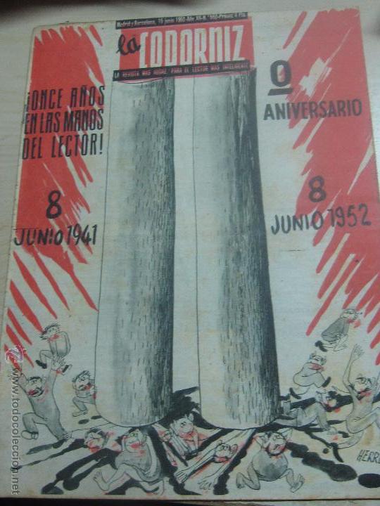 Coleccionismo de Revistas y Peri&oacute;dicos: REVISTA LA CODORNIZ   N&ordm; 552  15 DE JUNIO DE 1952 A&Ntilde;O 12