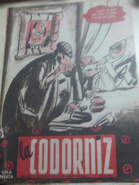 Coleccionismo de Revistas y Peri&oacute;dicos: REVISTA LA CODORNIZ   N&ordm; 195 25 DE ABRIL DE 1945