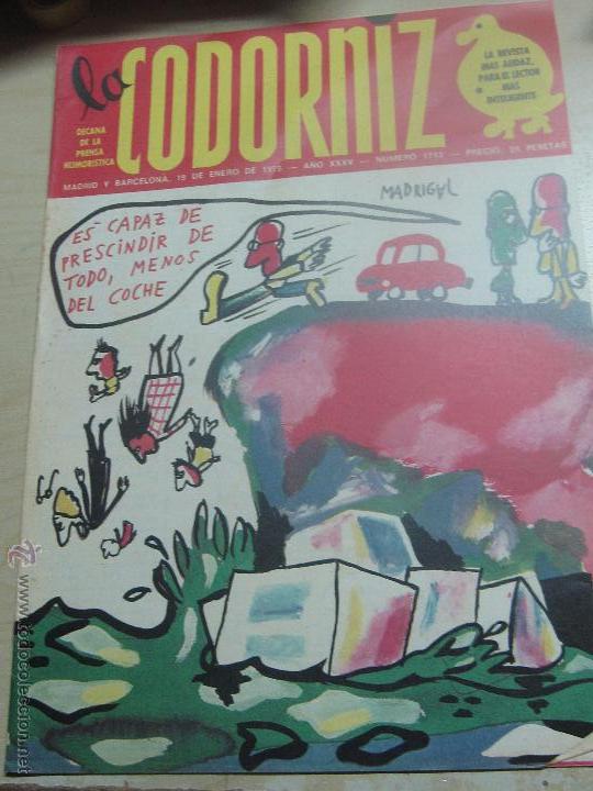 Coleccionismo de Revistas y Peri&oacute;dicos: REVISTA LA CODORNIZ   N&ordm; 1713  19 DE ENERO DE 1975 A&Ntilde;O 35