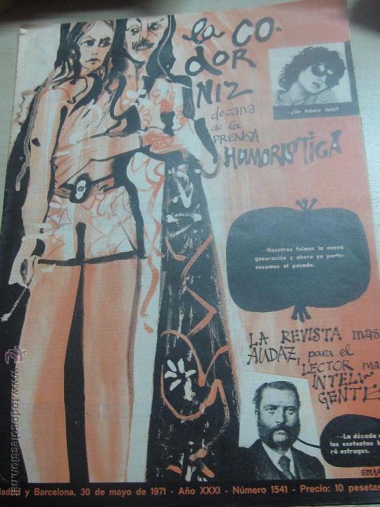 Coleccionismo de Revistas y Peri&oacute;dicos: REVISTA LA CODORNIZ   N&ordm; 1541  30 DE MAYO 1971 A&Ntilde;O 31