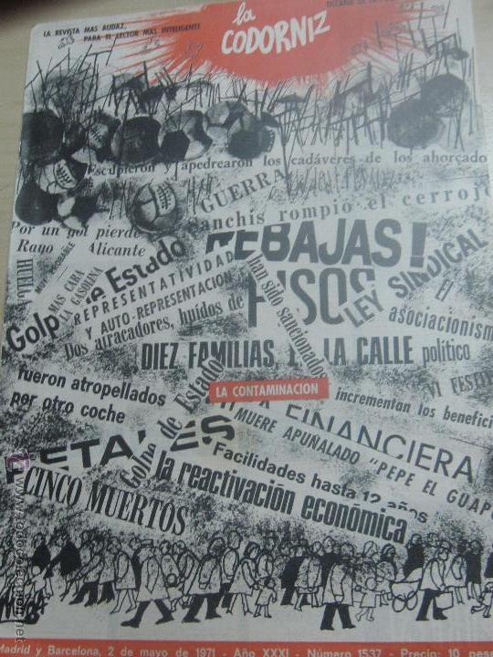 Coleccionismo de Revistas y Peri&oacute;dicos: REVISTA LA CODORNIZ   N&ordm; 1537  2 DE MAYO DE 1971 A&Ntilde;O 31