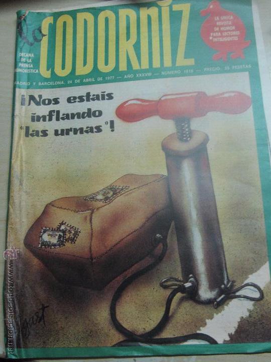 Coleccionismo de Revistas y Peri&oacute;dicos: REVISTA LA CODORNIZ   N&ordm; 1818  24 DE ABRIL DE 1977 A&Ntilde;O 38