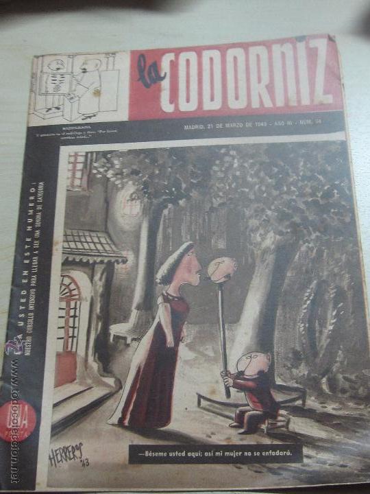 Coleccionismo de Revistas y Peri&oacute;dicos: REVISTA LA CODORNIZ   N&ordm; 94  21 DE MARZO DE 1943 A&Ntilde;O 3