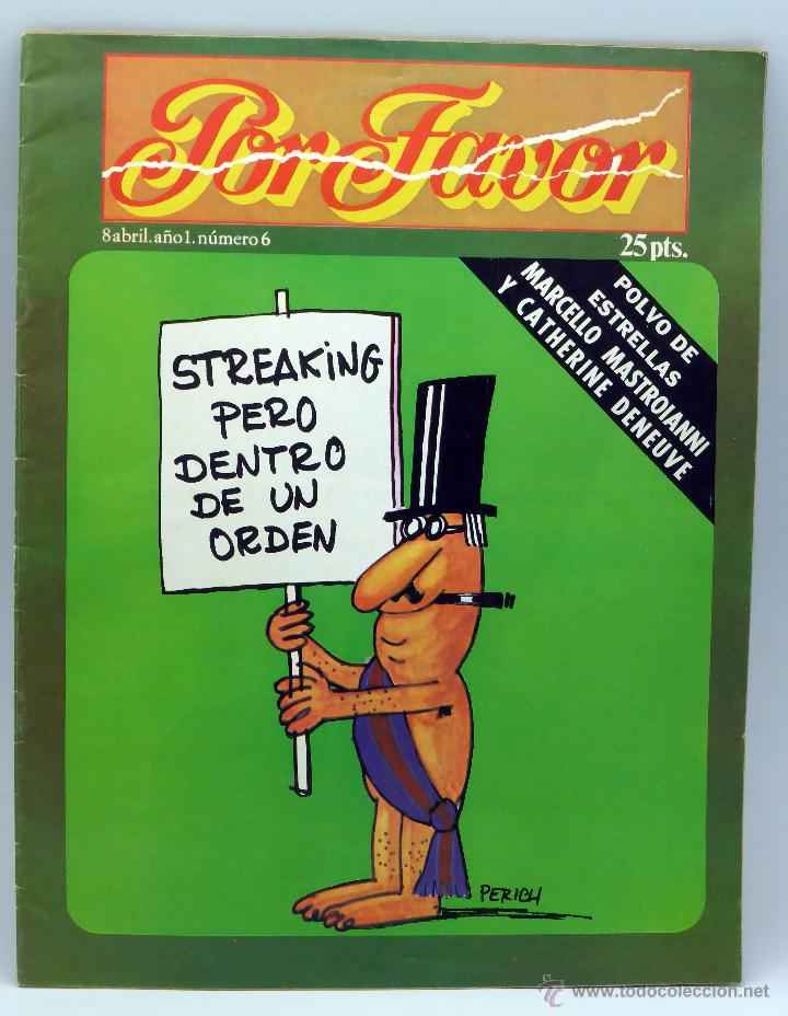 Coleccionismo de revistas y peri&oacute;dicos: Por favor n&ordm; 6 A&ntilde;o I Ed Punch 1974 Revista transici&oacute;n