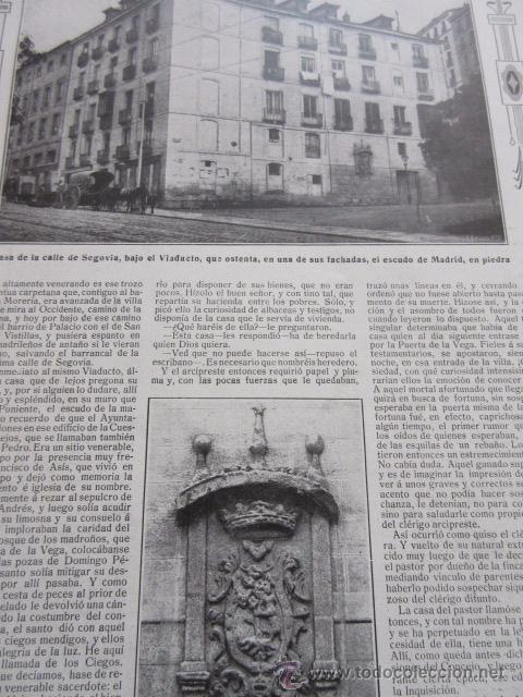 Coleccionismo de revistas y peri&oacute;dicos: ARTICULO 1918 - CASA DEL PASTOR CALLE SEGOVIA MADRID CARRETAS - SANTISIMA TRINIDAD ORENSE 2 PAGINAS