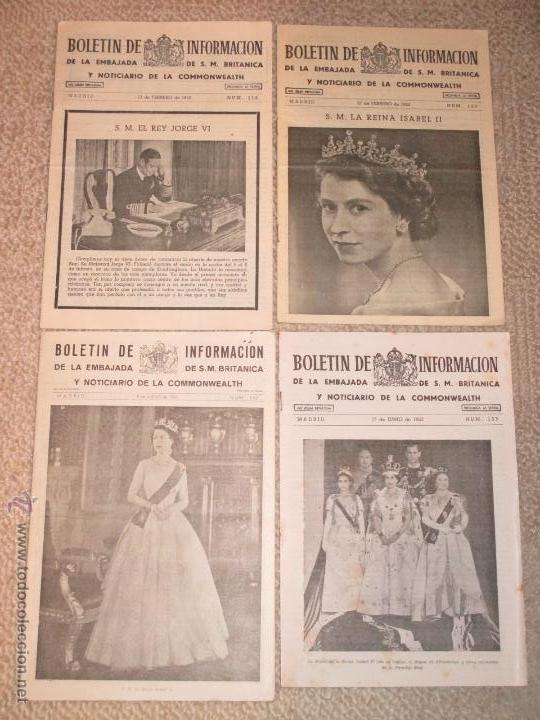 Sammeln von Zeitschriften und Zeitungen: Bolet&iacute;n de informaci&oacute;n de la embajada Brit&aacute;nica, 1952, Muerte de Jorge VI y coronaci&oacute;n de Isabel II