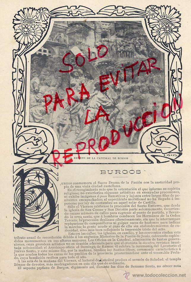 Coleccionismo de Revistas y Peri&oacute;dicos: SEMANA SANTA BURGOS 1906 HOJA REVISTA