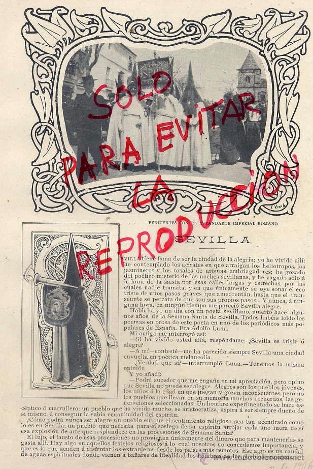 Coleccionismo de Revistas y Peri&oacute;dicos: SEVILLA 1906 SEMANA SANTA 4 HOJAS REVISTA