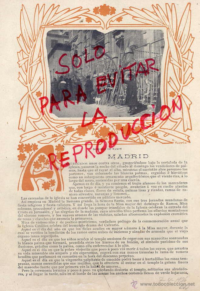 Coleccionismo de Revistas y Peri&oacute;dicos: MADRID 1906 SEMANA SANTA 3 HOJAS   REVISTA