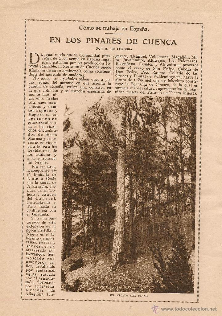 Coleccionismo de Revistas y Peri&oacute;dicos: Como se trabaja en Espa&ntilde;a: En los pinares de Cuenca / R. de C&oacute;rdoba - 1925