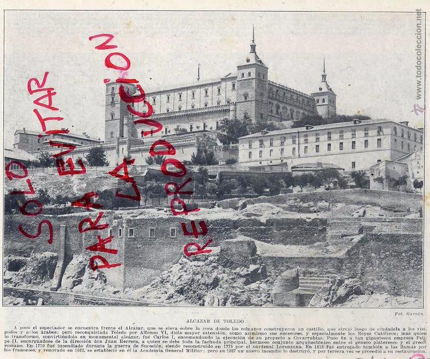 Collectionnisme de Revues et Journaux: TOLEDO  1920 EL ALCAZAR HOJA LIBRO