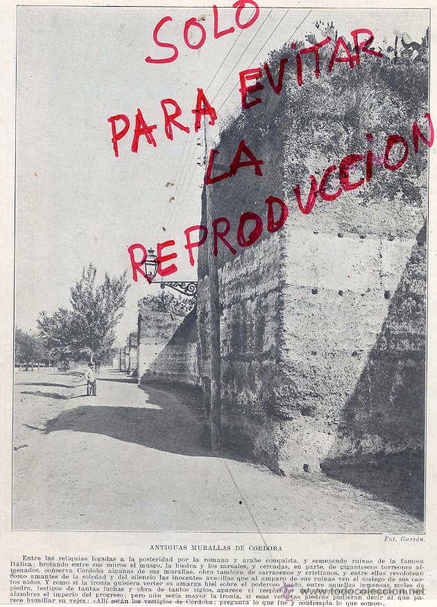 Collezionismo di Riviste e Giornali: CORDOBA 1920 ANTIGUAS MURALLAS HOJA LIBRO
