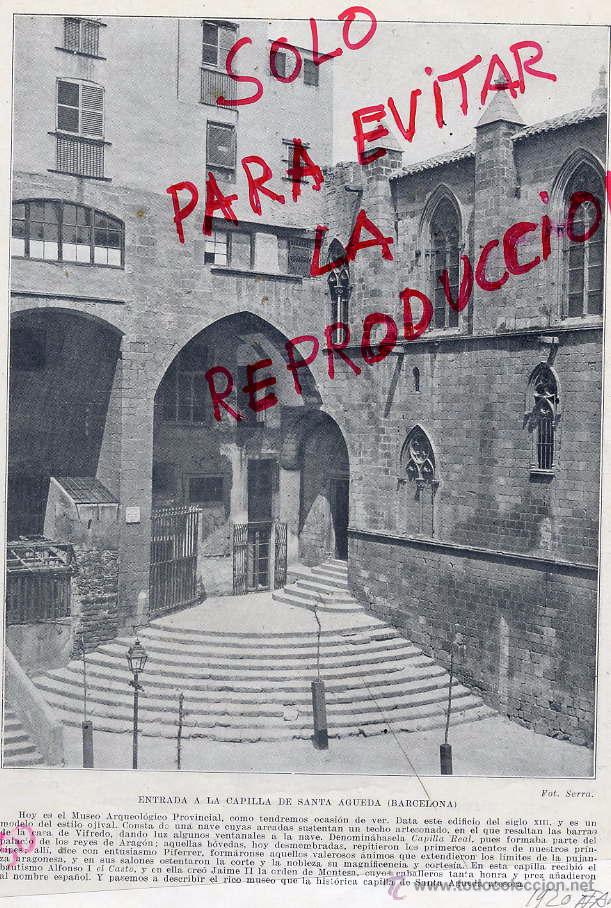 Collection Magazines and Newspapers: BARCELONA 1920 CAPILLA SANTA AGUEDA HOJA LIBRO