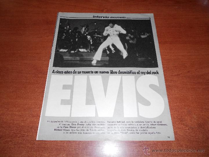 Coleccionismo de revistas y peri&oacute;dicos: RECORTE DE PRENSA 1982: LOS SECRETOS DE ELVIS PRESLEY