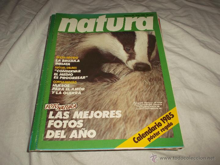 Coleccionismo de Revistas y Peri&oacute;dicos: NATURA N&ordm; 22. MEJORES FOTOS DEL A&Ntilde;O. CALENDARIO DE 1985. SEXTO SENTIDO. CORNAMENTAS. MIGUEL DELIBES.