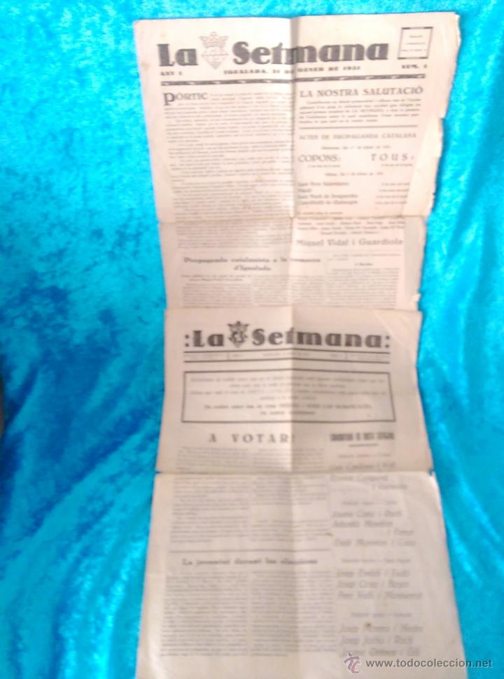 Coleccionismo de Revistas y Peri&oacute;dicos: LA SETMANA, IGUALADA, PRIMER EXEMPLAR D'AQUESTA PUBLICACIO I NUMERO 11, 1931