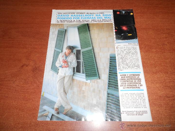 Coleccionismo de Revistas y Peri&oacute;dicos: RECORTE DE PRENSA 1988: DAVID HASSELHOFF (DE EL COCHE FANT&Aacute;STICO)