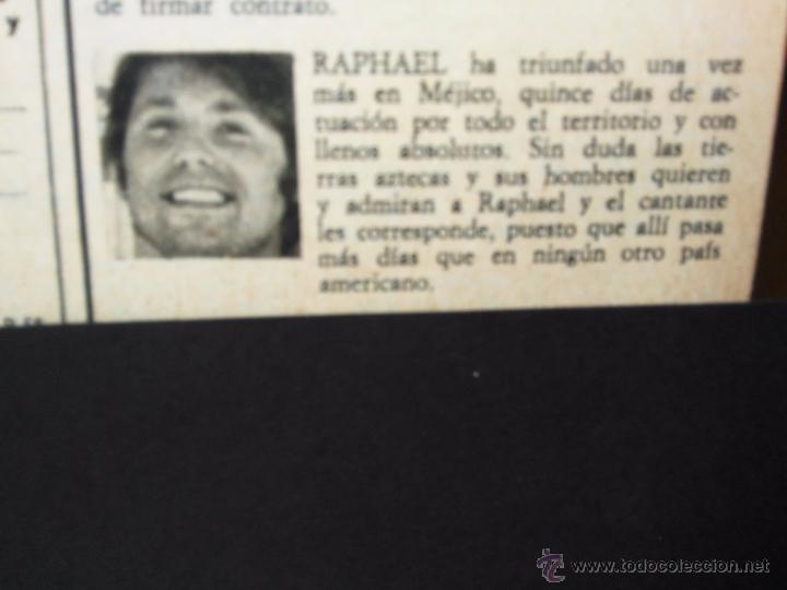 Coleccionismo de revistas y peri&oacute;dicos: RECORTES RAPHAEL - Foto 1