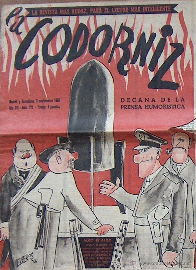 Coleccionismo de Revistas y Peri&oacute;dicos: LA CODORNIZ N&ordm; 772 DEL 2 SEPTIEMBRE 1956