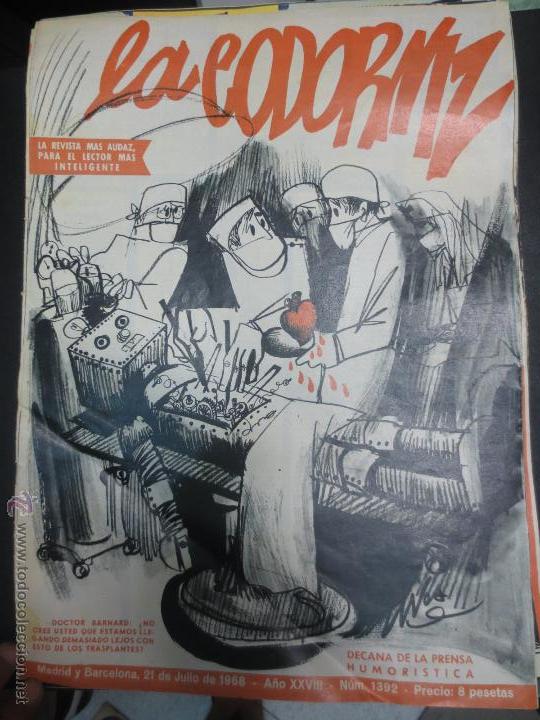 Coleccionismo de Revistas y Peri&oacute;dicos: REVISTA LA CODORNIZ N&ordm; 1392 21  DE JULIO 1968
