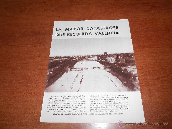 Collectionnisme de Revues et Journaux: RECORTE PRENSA 1957: INUNDACIONES EN VALENCIA, LA MAYOR CAT&Aacute;STROFE QUE RECUERDA