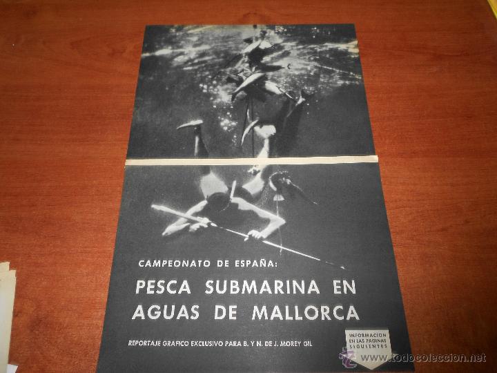 Colecionismo de Revistas e Jornais: RECORTE PRENSA 1961: PESCA SUBmaRINA CAMPEONATO DE ESPA&Ntilde;A EN MALLORCA