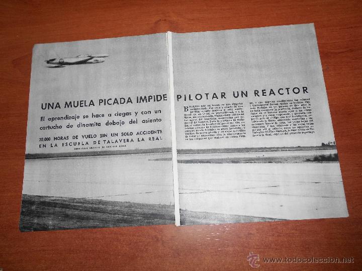 Coleccionismo de Revistas y Peri&oacute;dicos: RECORTE PRENSA 1958: REPORTAJE EN LA BASE A&Eacute;REA DE DE TALAVERA LA REAL EN BADAJOZ
