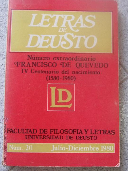 Coleccionismo de Revistas y Peri&oacute;dicos: N&Uacute;MERO EXTRAORDINARIO FRANCISCO DE QUEVEDO IV CENTENARIO DEL NACIMIENTO ( 1580-1980) N&ordm; 20 1980