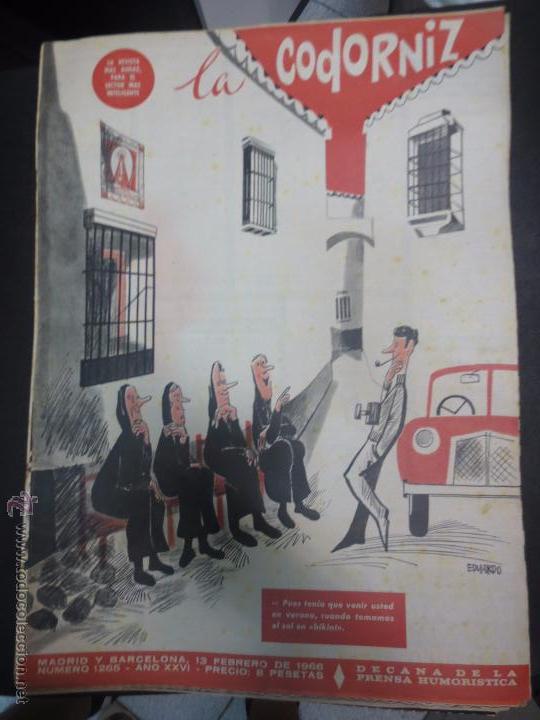 Coleccionismo de Revistas y Peri&oacute;dicos: REVISTA LA CODORNIZ   N&ordm; 1265  13 DE FEBRERO 1966 A&Ntilde;O 26