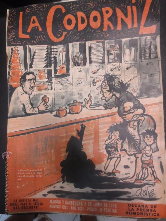 Coleccionismo de Revistas y Peri&oacute;dicos: REVISTA LA CODORNIZ   N&ordm; 1281  5 DE JUNIO  1966 A&Ntilde;O 26