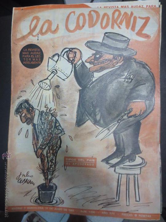 Coleccionismo de Revistas y Peri&oacute;dicos: REVISTA LA CODORNIZ   N&ordm; 1230 13 DE JUNIO 1965 N&ordm; 25
