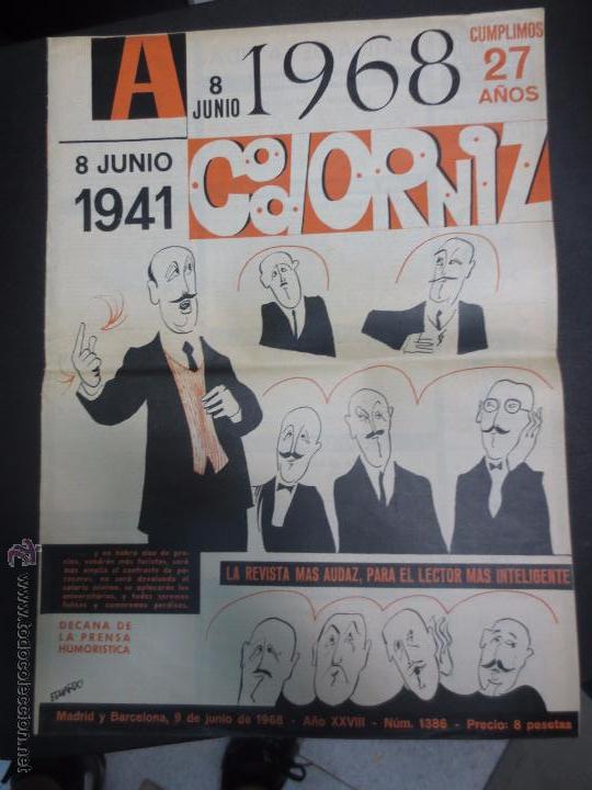 Coleccionismo de Revistas y Peri&oacute;dicos: REVISTA LA CODORNIZ   N&ordm; 1386 9 DE JUNIO 1968 A&Ntilde;O 28