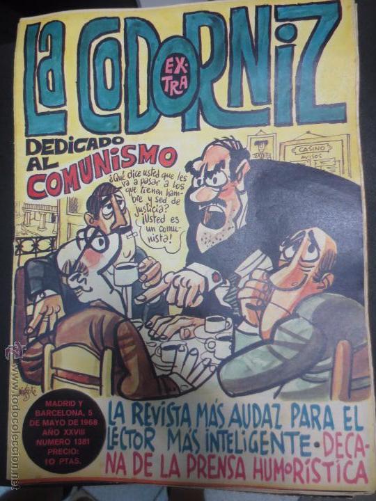 Coleccionismo de Revistas y Peri&oacute;dicos: REVISTA LA CODORNIZ   N&ordm; 1381 5 DE MAYO 1968 A&Ntilde;O 28