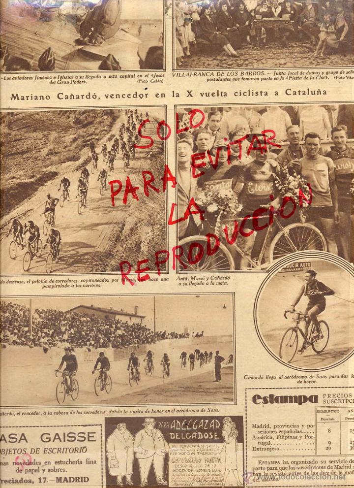 Coleccionismo de revistas y peri&oacute;dicos: CICLISMO 1928 MARIANO CA&Ntilde;ARDO VUELTA A CATALU&Ntilde;A HOJA REVISTA