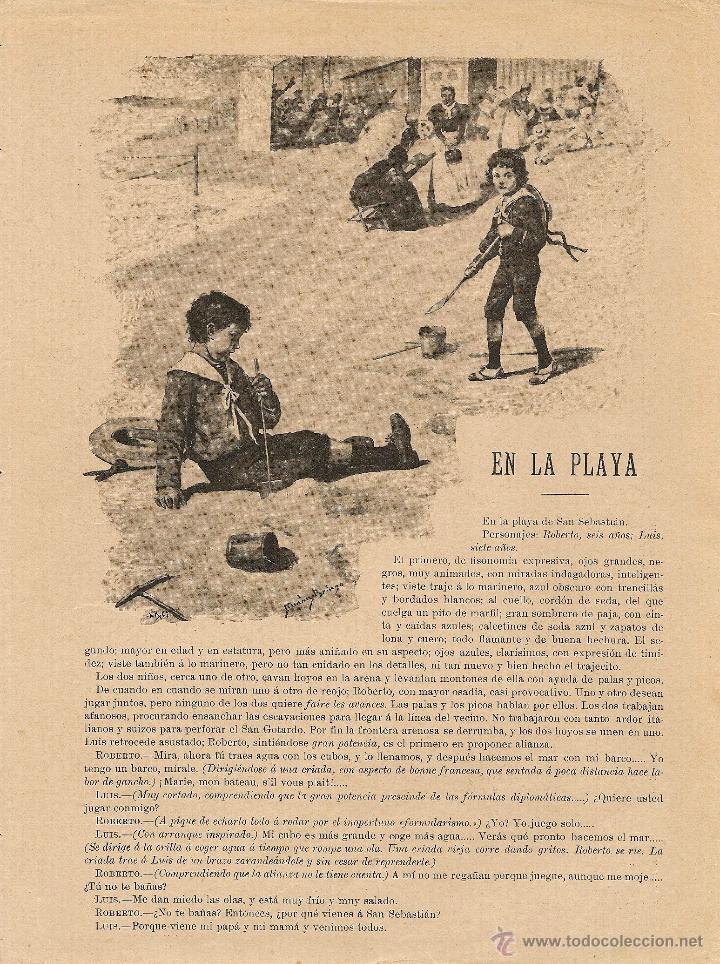 Coleccionismo de Revistas y Peri&oacute;dicos: En la playa / di&aacute;logo de Jacinto Benavente; dibujos de M&eacute;ndez Bringa   - 1897