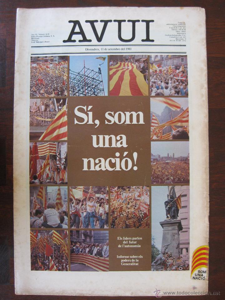 Collectionnisme de Revues et Journaux: Diari Avui 11/Septiembre/1981