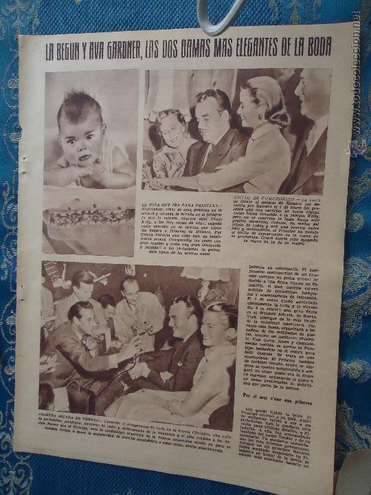 Coleccionismo de Revistas y Peri&oacute;dicos: hoja publicidad publicitaria - a&ntilde;os 50 - boda principe raniero, la begun y ava gardner ....elegantes