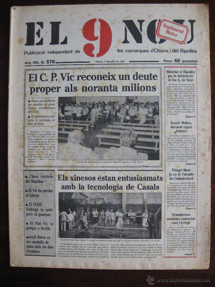 Collectionnisme de Revues et Journaux: Diario; El 9 Nou.n&ordm; 570- 1985