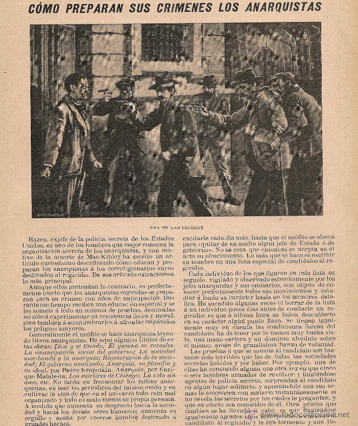 Coleccionismo de revistas y peri&oacute;dicos: * ANARQUISMO * Como preparan sus cr&iacute;menes los anarquistas   - 1901