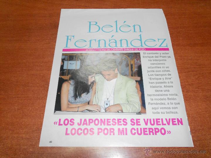 Colecionismo de Revistas e Jornais: RECORTE DE PRENSA 1995: REPORTAJE GR&Aacute;FICO BELEN FERNANDEZ NOVIA DE ENRIQUE DEL POZO