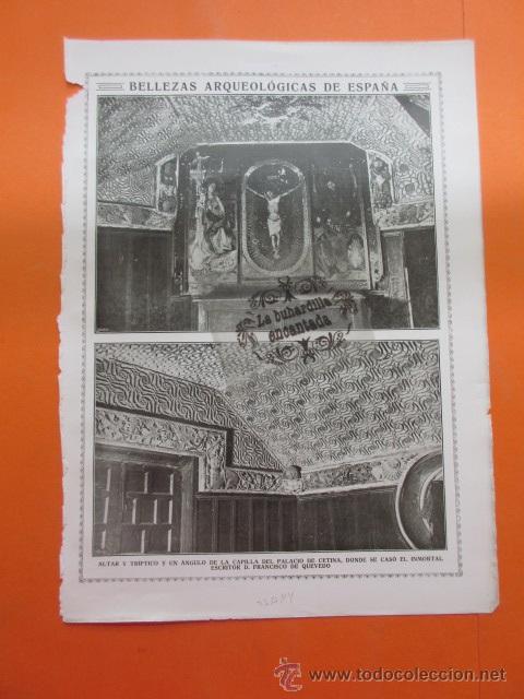 Coleccionismo de Revistas y Peri&oacute;dicos: FOTO REVISTA 1914 - PALACIO DE CETINA VALLE DEL JALON CAPILLA QUEVEDO ZARAGOZA - 1 PAGINA