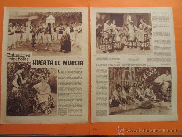 Coleccionismo de Revistas y Peri&oacute;dicos: ARTICULO 1936 - TRAJE REGIONAL EN LA HUERTA DE MURCIA - 2 PAG.