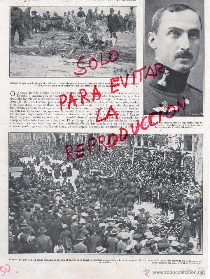 Coleccionismo de revistas y peri&oacute;dicos: GRANADA 1925 ACCIDENTE AVIACION AERODROMO DE ARMILLA HOJA REVISTA
