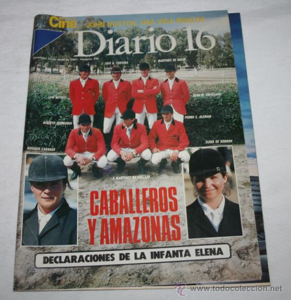 Collezionismo di Riviste e Giornali: REVISTA DIARIO 16 SEMANAL N&ordm; 290 ABRIL 1987, CABALLEROS Y AMAZONAS DECLARACIONES DE LA INFANTA ELENA