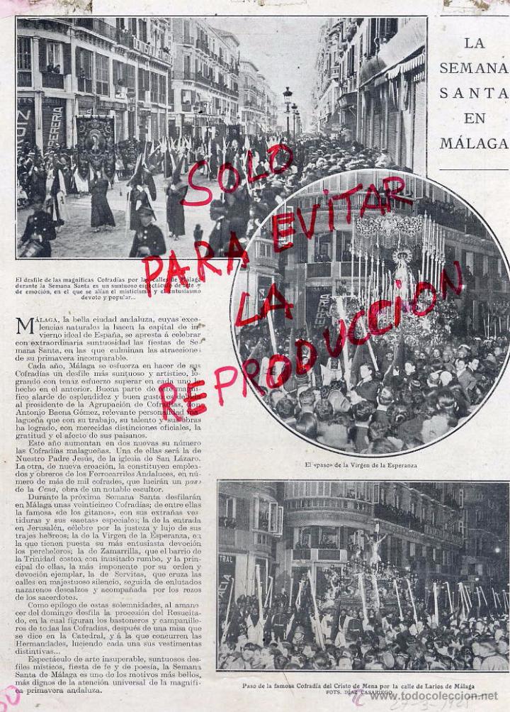 Coleccionismo de Revistas y Peri&oacute;dicos: MALAGA 1925 SEMANA SANTA HOJA REVISTA