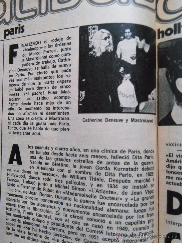 Collezionismo di Riviste e Giornali: RECORTE catherine deneuve marcello marcelo mastroianni